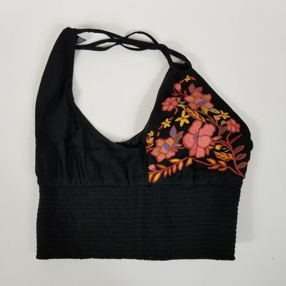 FOREVER 21 Halter Embroidery Spaghetti strap Top - Picture 3 of 4